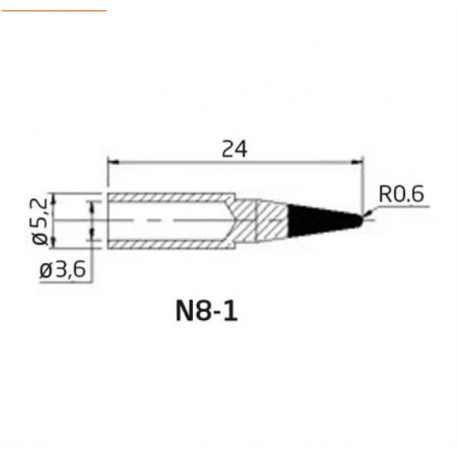 Soldeerbout-shop TIP N8-1 soldeerpunt spits 0.6mm