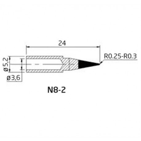 Soldeerbout-shop TIP N8-2 soldeerpunt spits 0.3mm