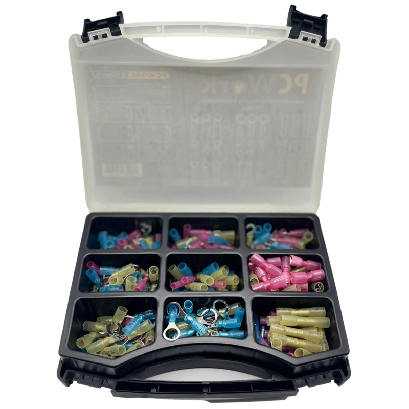 PCWork PCW04C AMP-kabelschoenen assortiment met krimpkous 270-delig PCWork PCW04C AMP-kabelschoenen assortiment met krimpkous 270-delig