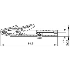 Hirschmann AK2S Krokodillenklem zwart