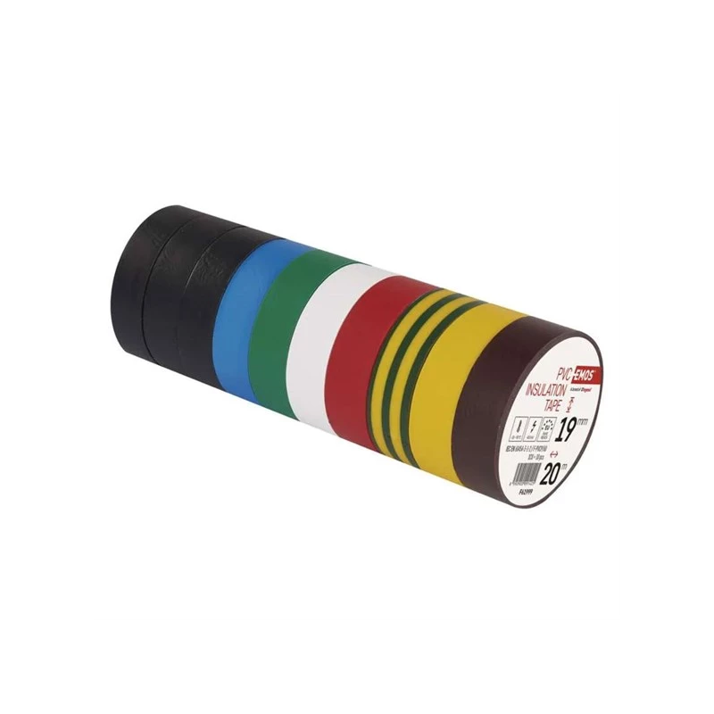 Emos F61999 Isolatietapeset kleurenmix 15mm x 20m (set van 10 stuks)