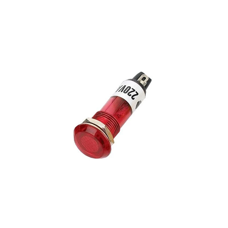 Soldeerbout-shop Signaallamp rond 10mm 220V Rood Soldeerbout-shop Signaallamp rond 10mm 220V Rood