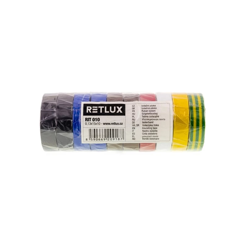 Retlux RIT010 Isolatietapeset kleurenmix 15mm x 10m (set van 10 stuks) Retlux RIT010 Isolatietapeset kleurenmix 15mm x 10m (set van 10 stuks)