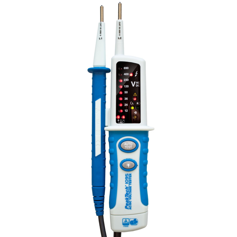 PeakTech 1095 Duspol spanningsmeter 12 tot 690V AC & DC PeakTech 1095 Duspol spanningsmeter 12 tot 690V AC & DC