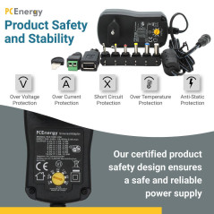 PCEnergy PCE1000-UNI  Voedingsadapter DC 3-12V 1A 12W