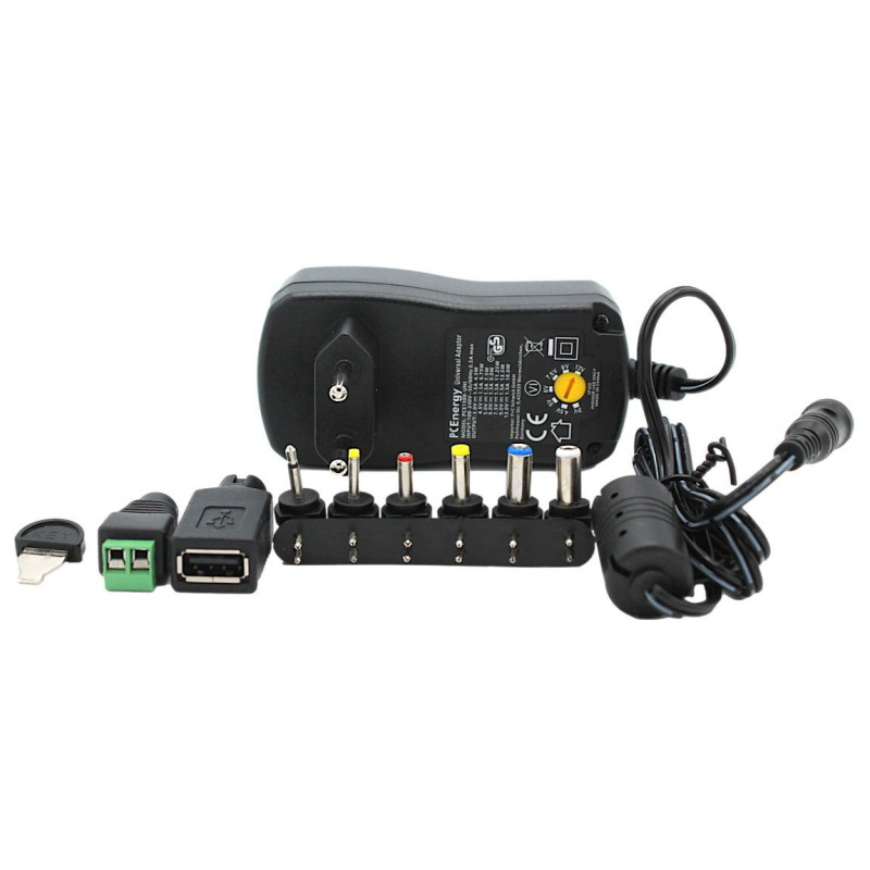 PCEnergy PCE2250-UNI  Voedingsadapter DC 3-12V 2,25A 27W
