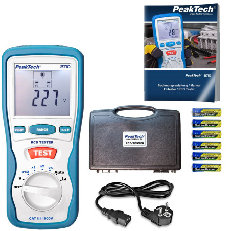 PeakTech 2710 FI/RCD Aardlekschakelaartester