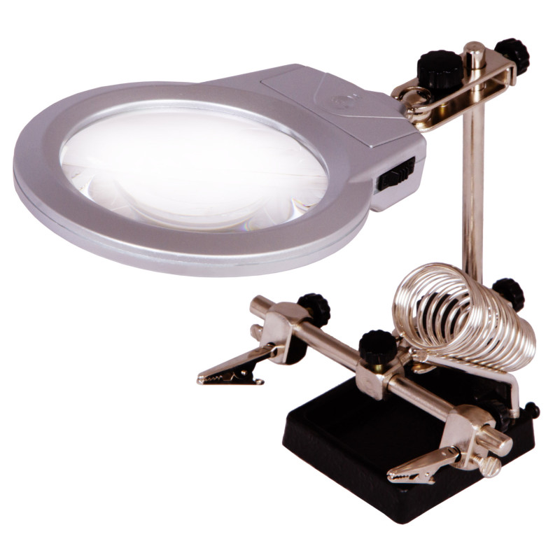 Levenhuk ZF21 Derde hand met vergrootglas en soldeerbouthouder