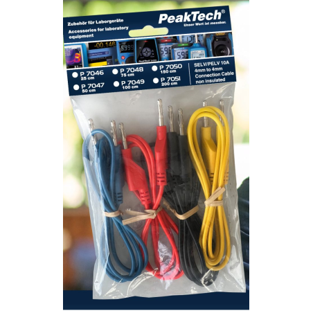 PeakTech 7047 Meetsnoerenset 4-delig 120VDC/50VAC 10A 50cm