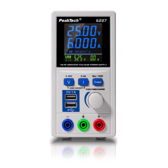 PeakTech 6227 Labvoeding 0-60VDC & 0-5A en 2x USB | Soldeerbout-shop.nl