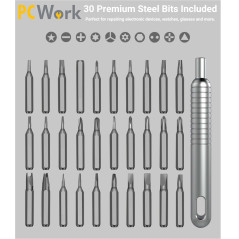 PCWork PCW08A mini-schroevendraaierset 30-delig | Soldeerbout-shop.nl