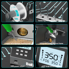 Bakon BK602 PRO SMD hetelucht- en soldeerstation | Soldeerbout-shop.nl