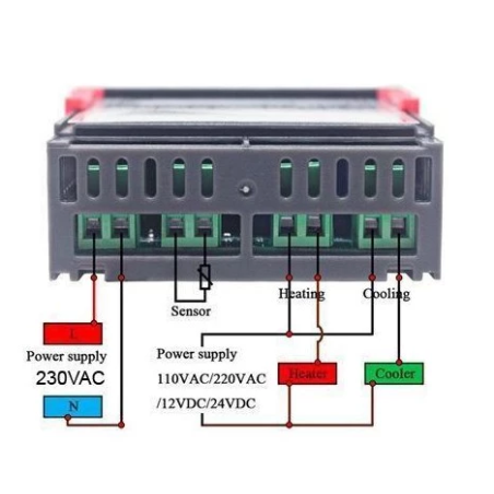 Soldeerbout-shop STC-1000 Digitale inbouw thermostaat 12VDC
