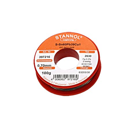 Stannol 2630 397216 soldeertin 0,70mm 100gram | Soldeerbout-shop.nl