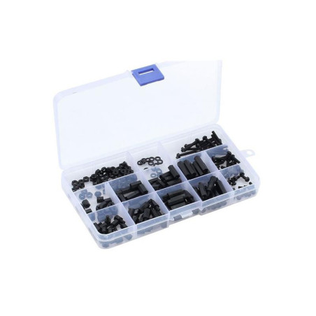 Soldeerbout-shop O472A kunststofafstandhouders, boutjes en moeren M2,5 & M3 assortiment 210-delig