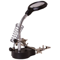 Levenhuk Zeno Desk D3 Derde hand met vergrootglas en soldeerboutstandaard | Soldeerbout-shop.nl