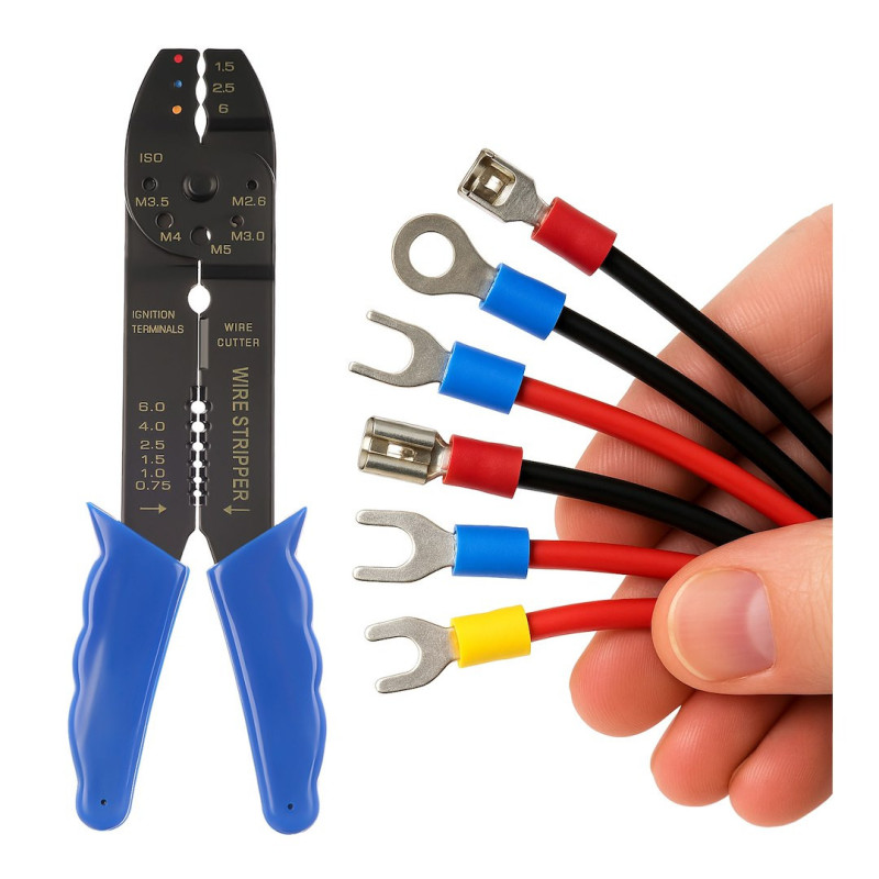 GEKO G01771 4-in-1 Strip- knip- en krimptang GEKO G01771 4-in-1 Strip- knip- en krimptang