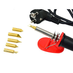 GEKO G20051 houtbrandpen met extra brandpunten 6-delig | Soldeerbout-shop.nl