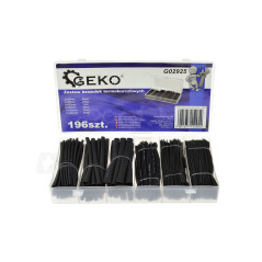 GEKO G02925 krimpkous assortiment 196-delig zwart | Soldeerbout-shop.nl