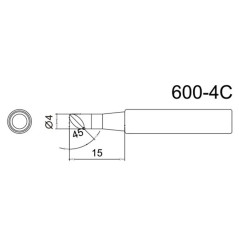 Bakon 600M-4C soldeerpunt schuin 4mm