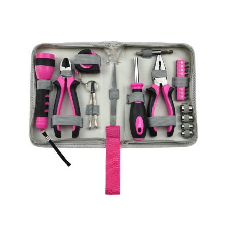 GEKO G10107 23-delige gereedschapsset (roze)