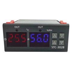 Eurokomp E6137 STC-3028 Digitale Inbouw Thermostaat en Hygrometer 230VAC | Soldeerbout-shop.nl