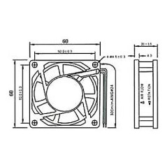 Soldeerbout-shop T409 ventilator 60x60x20mm 12VDC