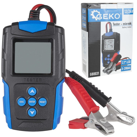 GEKO G80031 accu-tester 12-24V & 3-200Ah | Soldeerbout-shop.nl