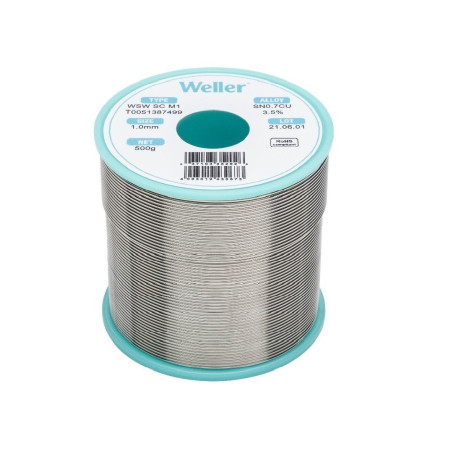 Weller WSW SC M1 soldeertin 1mm 500gram loodvrij | Soldeerbout-shop.nl