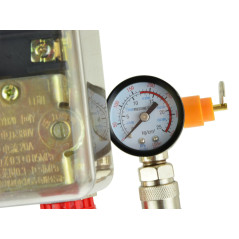 GEKO G80324 Pressostaat drukschakelaar met 2 manometers voor 400V compressor  | Soldeerbout-shop.nl