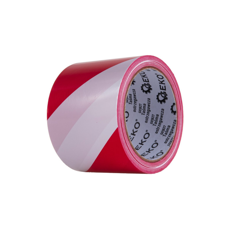 GEKO G01827 Waarschuwingstape 70mm x 100m wit & rood GEKO G01827 Waarschuwingstape 70mm x 100m wit & rood