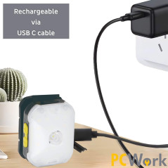 PCWork PCW12B LED hoofdlamp met accu 200lumen | Soldeerbout-shop.nl
