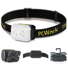 PCWork PCW12C LED hoofdlamp met accu 380lumen | Soldeerbout-shop.nl