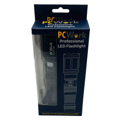 PCWork PCW12H LED zaklamp met accu en zoom 650lumen | Soldeerbout-shop.nl
