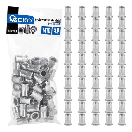 GEKO G02911J Blindklinkmoeren M10 aluminium (50 stuks) | Soldeerbout-shop.nl