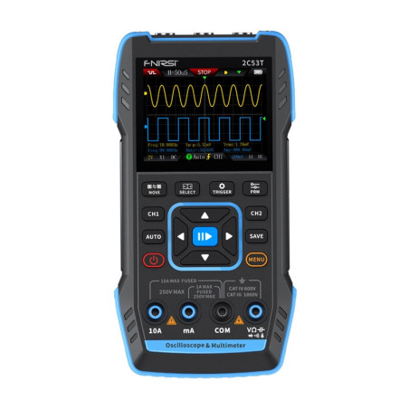 Fnirsi 2C53T 3-in-1 Mini oscilloscoop 50MHz, multimeter en signaalgenerator | Soldeerbout-shop.nl
