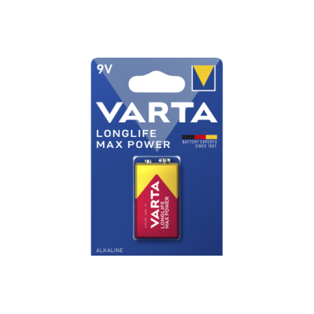 Varta Longlife Max Power 9V Alkaline blokbatterij | Soldeerbout-shop.nl