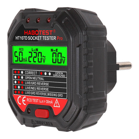 Habotest HT107D Teststekker met 30mA aardlektest