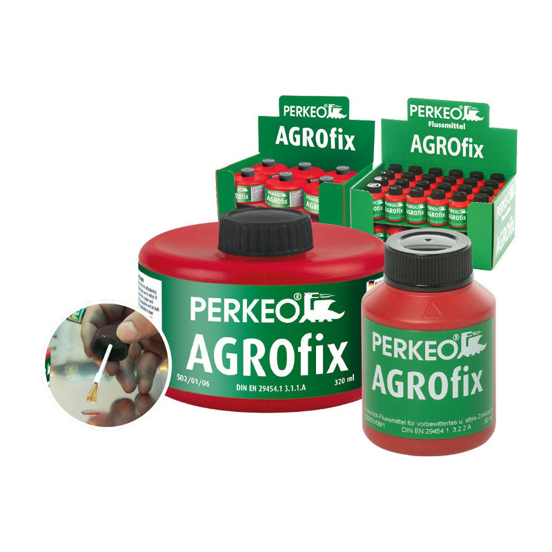 Perkeo AGROfix Vloeimiddel soldeervloeistof oud en gepatineerd zink 320ml Perkeo AGROfix Vloeimiddel soldeervloeistof oud en gepatineerd zink 320ml