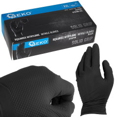 GEKO G75200-XXL Nitril Solid Grip handschoenen ongepoederd XXL zwart (50 stuks) | Soldeerbout-shop.nl
