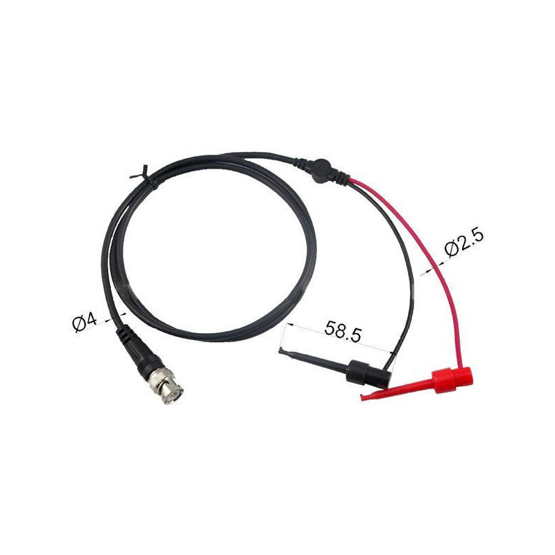 Soldeerbout-shop N414 BNC naar 2 Klemtestpennen 30VAC/60VDC 1A 100cm Soldeerbout-shop N414 BNC naar 2 Klemtestpennen 30VAC/60VDC 1A 100cm