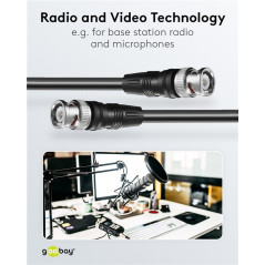 Goobay 50413 RG59 BNC-kabel 75 Ohm 50cm |  Soldeerbout-shop.nl