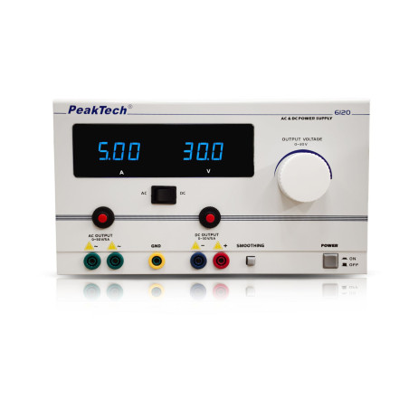PeakTech 6120 Laboratoriumvoeding 0-30V & 0-5A AC/DC | Soldeerbout-shop.nl