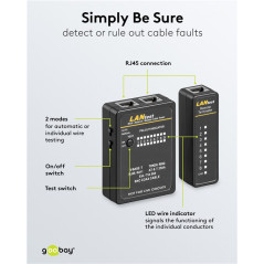 Goobay 93010 Netwerkkabel- en BNC-kabeltester | Soldeerbout-shop.nl