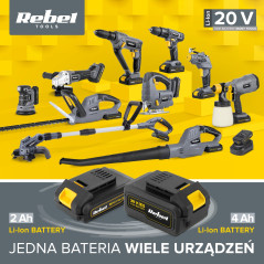 Rebel RB-1022 Accu haakse slijper 20V | Soldeerbout-shop.nl