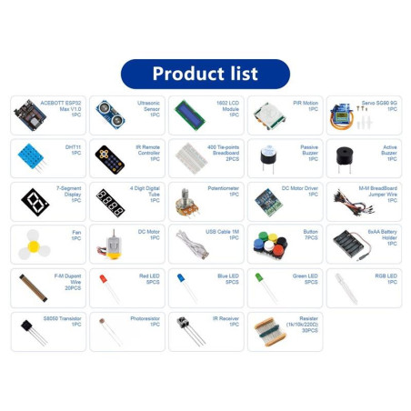 Acebott QE200 ESP32 Starter Kit 125-delig