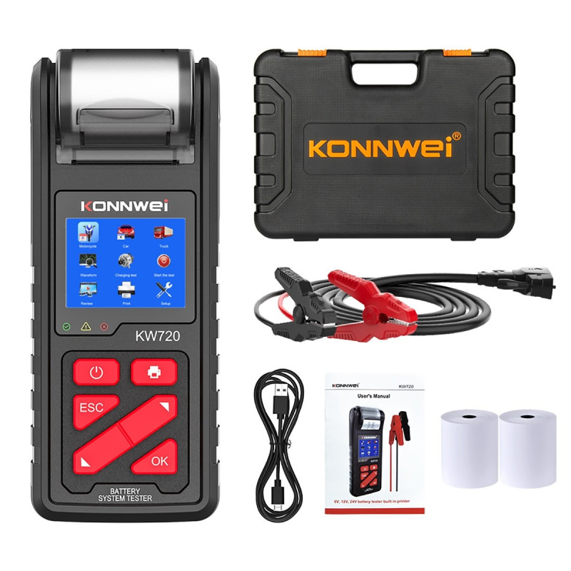 Konnwei KW720 accu-tester met printer Konnwei KW720 accu-tester met printer