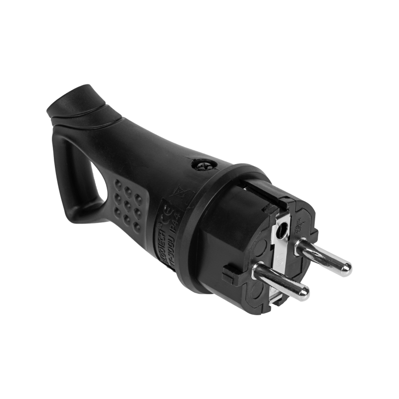 Elgotech WT-30GU 230V schukostekker met randaarde en handgreep Elgotech WT-30GU 230V schukostekker met randaarde en handgreep