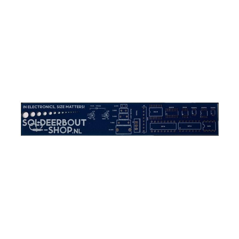 Soldeerbout-shop PCB Ruler 15cm blauw