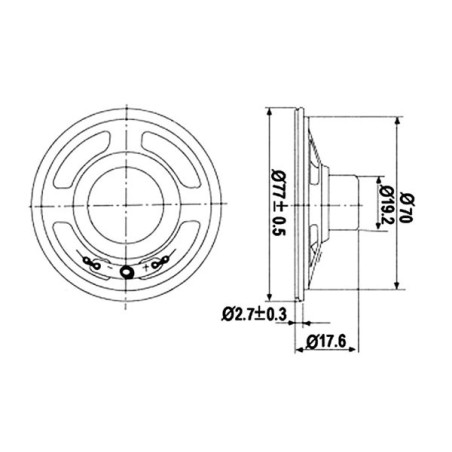 HQ Power MLS3 luidspreker 2W 8 ohm 2.6 inch